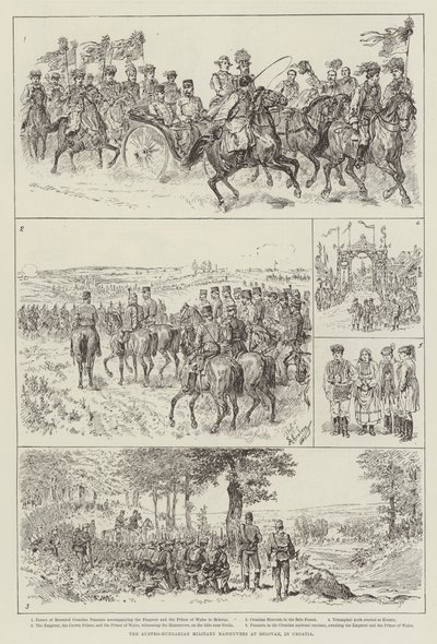 Las Maniobras Militares Austro-Húngaras en Belovar, en Croacia de Johann Nepomuk Schonberg